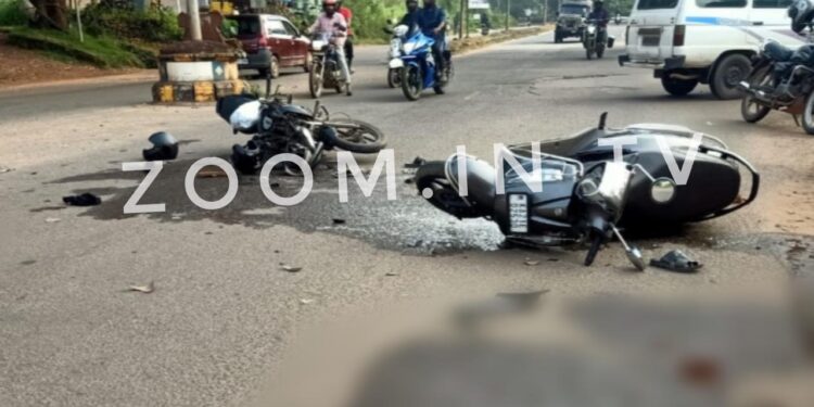 ಪುತ್ತೂರು: ಬೈಕ್ ಮತ್ತು ಸ್ಕೂಟರ್ ನಡುವೆ ಡಿಕ್ಕಿ..!!!