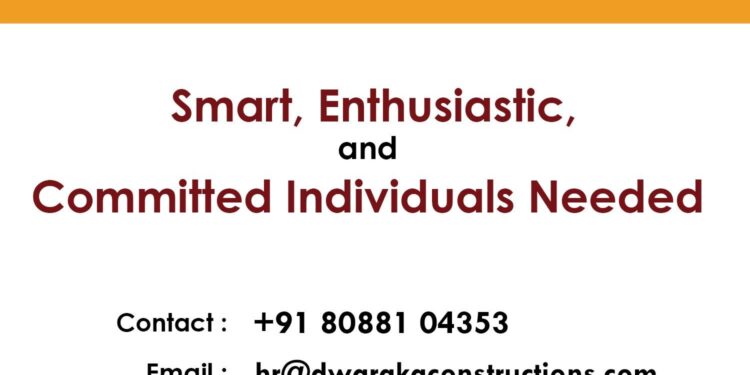 JOB OPPORTUNITIES : ದ್ವಾರಕಾ ಕಾರ್ಪೋರೇಶನ್ ಪ್ರೈ. ಲಿ. ನಲ್ಲಿ ಉದ್ಯೋಗಾವಕಾಶ..!!!