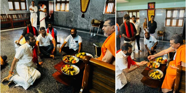 ಎಡನೀರು ಸಂಸ್ಥಾನದ ಶ್ರೀ ಶ್ರೀ ಸಚ್ಚಿದಾನಂದ ಭಾರತೀ ಶ್ರೀಪಾದಂಗಳವರ ಭೇಟಿ ಮಾಡಿದ ಬಿಜೆಪಿ ಮುಖಂಡ ಅರುಣ್ ಕುಮಾರ್ ಪುತ್ತಿಲ