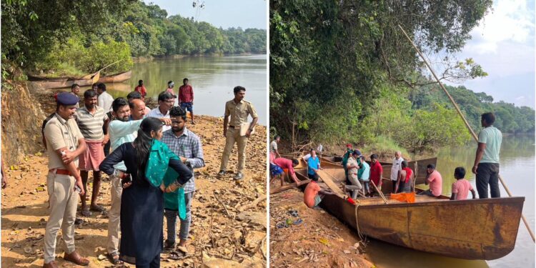 ಪೆರಾಬೆ ಅಕ್ರಮ ಮರುಳುಗಾರಿಕೆ ಆರೋಪ -ಗಣಿ, ಕಂದಾಯ, ಪೊಲೀಸ್ ಇಲಾಖೆ, ಗ್ರಾ.ಪಂ ಜಂಟಿ ಸರ್ವೆ