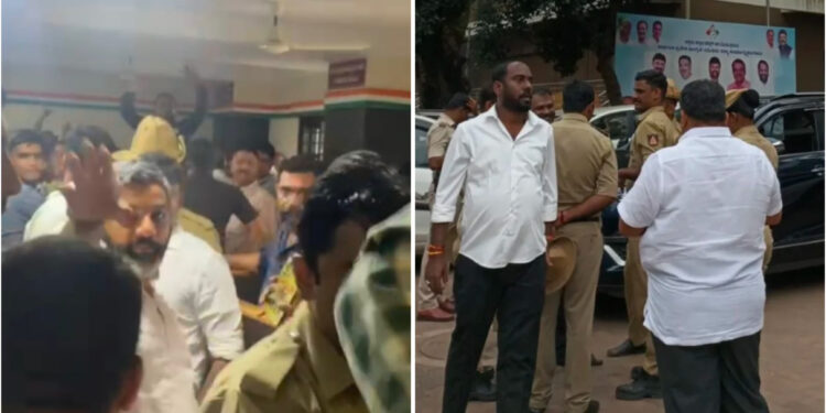 ದ.ಕ. ಕಾಂಗ್ರೆಸ್‌ ಕಚೇರಿಯಲ್ಲೇ ನಾಯಕರ ನಡುವೆ ಹೊಡೆದಾಟ…!!!!