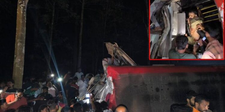 ಕೊಡಗಿನಲ್ಲಿ ಭೀಕರ ರಸ್ತೆ ಅಪಘಾತ.. ವಿರಾಜಪೇಟೆಗೆ ಹೋಗುತ್ತಿದ್ದ ಬಸ್ ಸಂಪೂರ್ಣ ಜಖಂ