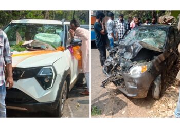 ಪೋಳ್ಯ: ಕಾರುಗಳ ಮಧ್ಯೆ ಅಪಘಾತ ; ಮೂವರಿಗೆ ಗಾಯ..!!