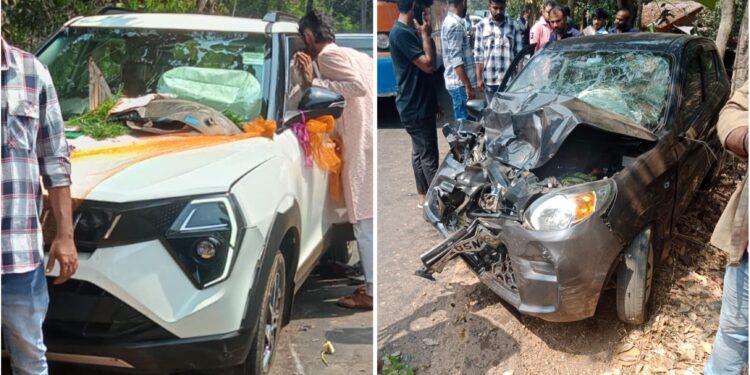 ಪೋಳ್ಯ: ಕಾರುಗಳ ಮಧ್ಯೆ ಅಪಘಾತ ; ಮೂವರಿಗೆ ಗಾಯ..!!