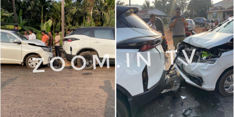 ಪುತ್ತೂರು: ಬೈಪಾಸ್ ರಸ್ತೆಯಲ್ಲಿ ಕಾರುಗಳ ನಡುವೆ ಅಪಘಾತ..!!!