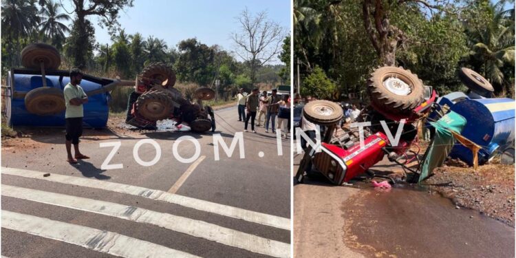 ಪುತ್ತೂರು: ನಿಯಂತ್ರಣ ತಪ್ಪಿ ನೀರಿನ ಟ್ಯಾಂಕರ್ ಪಲ್ಟಿ..!!!