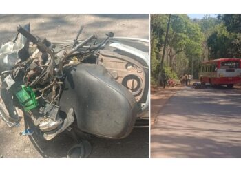ಬಸ್- ದ್ವಿಚಕ್ರ ವಾಹನ ಡಿಕ್ಕಿ: ಸವಾರ ಮೃತ್ಯು …!!!