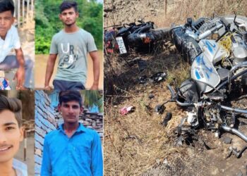 ಎರಡು ಬೈಕ್​ಗಳ ಭೀಕರ ಅಪಘಾತ: ನಾಲ್ವರು ಯುವಕರ ದುರಂತ ಅಂತ್ಯ…!!!!