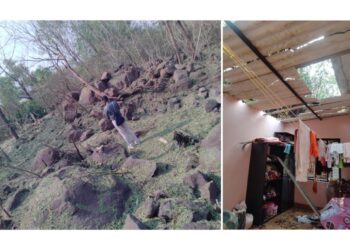 ವಿಟ್ಲ : ಕಲ್ಲಿನ ಕೋರೆಯಲ್ಲಿ ಸ್ಪೋಟ : ಮನೆಗಳಿಗೆ ಹಾನಿ..!!