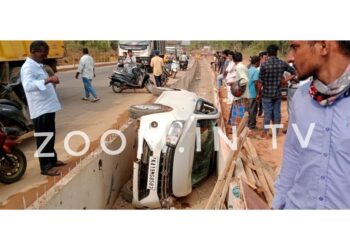 ಮದ್ದಡ್ಕ: ಚರಂಡಿಗೆ ಬಿದ್ದ ಮಾರುತಿ ಕಾರು…!!!!