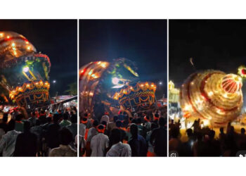 ಬಪ್ಪನಾಡು ಶ್ರೀ ದುರ್ಗಾಪರಮೇಶ್ವರಿ ದೇವಸ್ಥಾನದ ರಥೋತ್ಸವದ ವೇಳೆ ರಥದ ಮೇಲ್ಭಾಗ ಕುಸಿತ..!!!