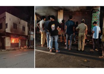 ವಿಟ್ಲ: ಅರಮನೆ ರಸ್ತೆಯ ಎರಡು ಅಂಗಡಿಗಳು ಬೆಂಕಿಗಾಹುತಿ…!!!