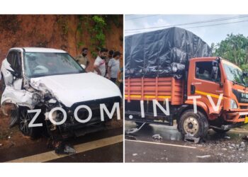 ವಿಟ್ಲ: ಲಾರಿ ಮತ್ತು ಕಾರಿನ ನಡುವೆ ಡಿಕ್ಕಿ..!!!