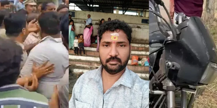 ಟ್ರಾಫಿಕ್ ಪೊಲೀಸರಿಂದ ತಪ್ಪಿಸಿಕೊಳ್ಳಲು ಹೋಗಿ ಬಸ್ಸಿನಡಿಗೆ ಬಿದ್ದು ಬೈಕ್ ಸವಾರ ಮೃತ್ಯು..!!