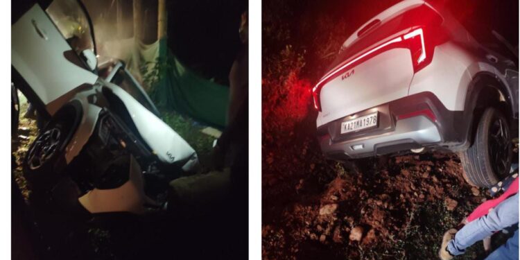 ಚಾಲಕನ ನಿಯಂತ್ರಣ ತಪ್ಪಿ ಕಾರು ಪಲ್ಟಿ..!!!