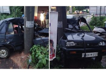 ಬಂಟ್ವಾಳ: ವಿದ್ಯುತ್ ಕಂಬಕ್ಕೆ ಕಾರು ಡಿಕ್ಕಿ : ಚಾಲಕ ಮೃತ್ಯು..!!!