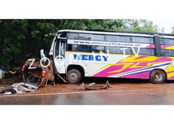 ಪುತ್ತೂರು: ಖಾಸಗಿ ಬಸ್ – ಕಾರು ನಡುವೆ ಡಿಕ್ಕಿ..!!!