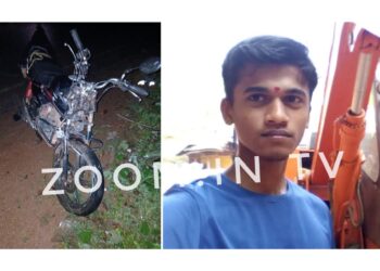 ಬೈಕಿಗೆ ಡಿಕ್ಕಿ ಹೊಡೆದ ಬಸ್ ; ಬೈಕ್ ಸವಾರ ಸಾವು..!!!