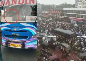 ಸುರತ್ಕಲ್ ನಲ್ಲಿ ಖಾಸಗಿ ಬಸ್ ಗೆ ಕಲ್ಲು ತೂರಾಟ..!!