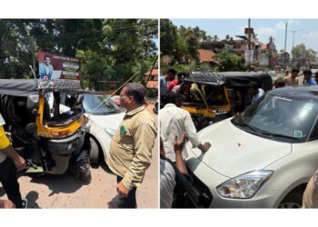 ಪುತ್ತೂರು: ಕಾರು ಮತ್ತು ಆಟೋ ರಿಕ್ಷಾ ನಡುವೆ ಡಿಕ್ಕಿ..!!!