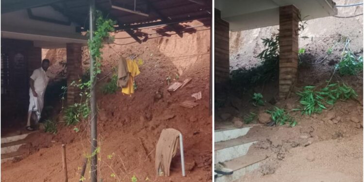 ಪುತ್ತೂರು: ಮನೆ ಮೇಲೆ ಬರೆ ಕುಸಿತ: ಎರಡು ದಿನ ಕಳೆದರೂ ಬೇಟಿ ನೀಡಿದ ಅಧಿಕಾರಿಗಳು…!!!