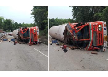 ಗುಂಡ್ಯದಲ್ಲಿ ಗ್ಯಾಸ್ ಟ್ಯಾಂಕರ್ ಪಲ್ಟಿ: ಚಾಲಕನಿಗೆ ಗಂಭೀರ ಗಾಯ…!!!