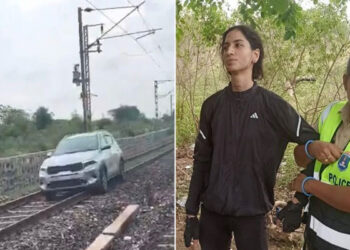 ರೈಲ್ವೆ ಹಳಿಯ ಮೇಲೆ ಕಾರು ಚಲಾಯಿಸಿ ಶಾಕ್‌ ಕೊಟ್ಟ ಯುವತಿ; ಬೆಂಗಳೂರು-ಹೈದರಾಬಾದ್‌ ರೈಲು ಸೇವೆ ಕೆಲಕಾಲ ಸ್ಥಗಿತ : ಯುವತಿ ವಶಕ್ಕೆ..!!
