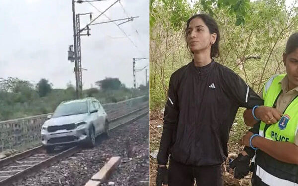 ರೈಲ್ವೆ ಹಳಿಯ ಮೇಲೆ ಕಾರು ಚಲಾಯಿಸಿ ಶಾಕ್‌ ಕೊಟ್ಟ ಯುವತಿ; ಬೆಂಗಳೂರು-ಹೈದರಾಬಾದ್‌ ರೈಲು ಸೇವೆ ಕೆಲಕಾಲ ಸ್ಥಗಿತ : ಯುವತಿ ವಶಕ್ಕೆ..!!