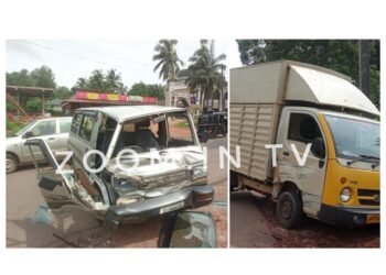 ವಿಟ್ಲ: ಗೂಡ್ಸ್ ವಾಹನ ಮತ್ತು ಓಮ್ನಿ ಕಾರ್ ನಡುವೆ ಡಿಕ್ಕಿ..!!