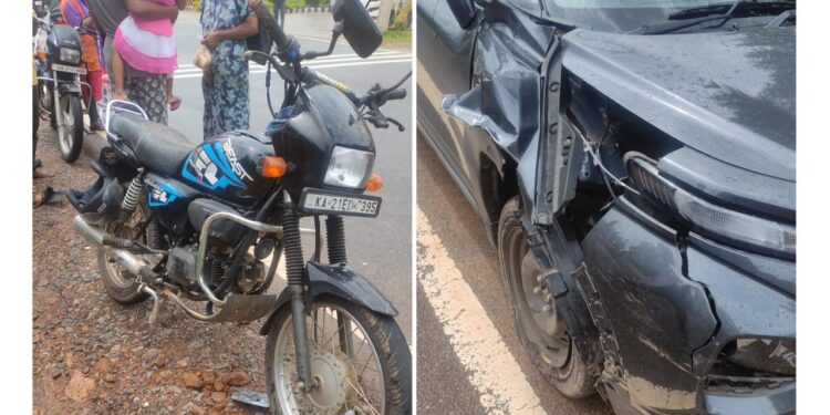 ಪುತ್ತೂರು: ಕಾರು ಮತ್ತು ಬೈಕ್ ಡಿಕ್ಕಿ : ಬೈಕ್ ಸವಾರನಿಗೆ ಗಾಯ..!!