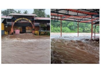 ಬೆಳ್ತಂಗಡಿ: ಮಳೆ ಆರ್ಭಟ : ಶಿಶಿಲೇಶ್ವರ ದೇವಾಲಯಕ್ಕೆ ಜಲದಿಗ್ಬಂದನ..!!