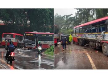 ಸುಳ್ಯ : ಬಸ್ಸುಗಳ ಡಿಕ್ಕಿ – ಹೆಚ್ಚು ಪ್ರಯಾಣಿಕರಿಗೆ ಗಾಯ..!!