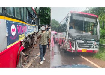 ಸುಳ್ಯ : ಬಸ್ಸುಗಳ ನಡುವೆ ಡಿಕ್ಕಿ: ಮಹಿಳೆ ಮೃತ್ಯು : ಇಬ್ಬರು ಗಂಭೀರ..!!