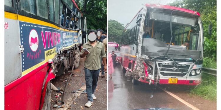 ಸುಳ್ಯ : ಬಸ್ಸುಗಳ ನಡುವೆ ಡಿಕ್ಕಿ: ಮಹಿಳೆ ಮೃತ್ಯು : ಇಬ್ಬರು ಗಂಭೀರ..!!