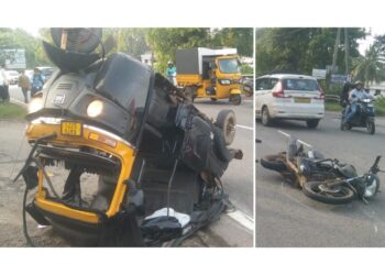 ಪುತ್ತೂರು :  ಆಟೋ ರಿಕ್ಷಾ-ಬೈಕ್ ಡಿಕ್ಕಿ : ನಾಲ್ವರಿಗೆ ಗಾಯ..!!