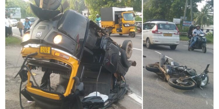 ಪುತ್ತೂರು : ಆಟೋ ರಿಕ್ಷಾ-ಬೈಕ್ ಡಿಕ್ಕಿ : ನಾಲ್ವರಿಗೆ ಗಾಯ..!!