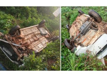 ವಿಟ್ಲ: ನಿಯಂತ್ರಣ ತಪ್ಪಿ ಕಾರು ಪಲ್ಟಿ..!!