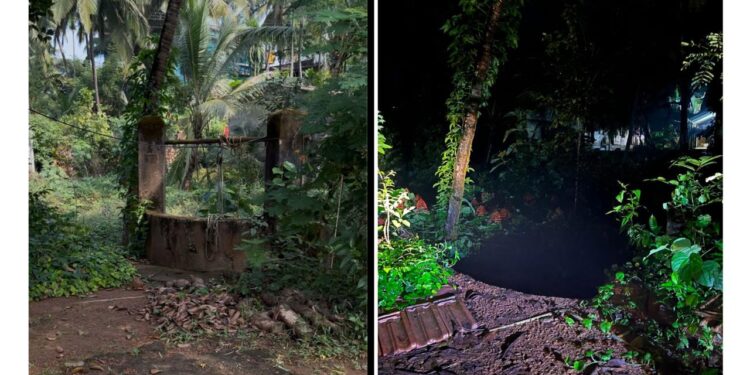 ಪುತ್ತೂರು: ಧಾರಾಕಾರ ಮಳೆಯಿಂದ ಮನೆಯೊಂದರ ಬಾವಿ ಕುಸಿತ ..!!!