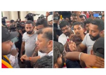 ಧರ್ಮಸ್ಥಳ ದ್ವಾರದ ಬಳಿ ಮಾತಿನ ಚಕಮಕಿ: ಪಾದಯಾತ್ರೆ ಮೂಲಕ ಲೈವ್ ಮಾಡುತ್ತಾ ಬಂದ ಕಬ್ಜಾ ಶರಣ್ ತಂಡ: ಶರಣ್ ಮಾತಿನ ಬಗ್ಗೆ ಗ್ರಾಮಸ್ಥರ ತಗಾದೆ..!!