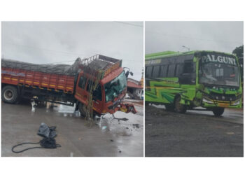 ಉಪ್ಪಿನಂಗಡಿ: ಲಾರಿ ಮತ್ತು ಬಸ್ ನಡುವೆ ಡಿಕ್ಕಿ…!!!