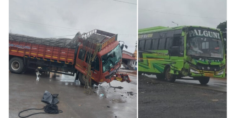 ಉಪ್ಪಿನಂಗಡಿ: ಲಾರಿ ಮತ್ತು ಬಸ್ ನಡುವೆ ಡಿಕ್ಕಿ…!!!