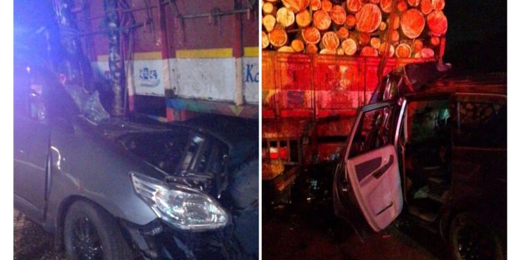 ಹೆಜಮಾಡಿ ಬಳಿ ಲಾರಿಯ ಹಿಂಬದಿಗೆ ಕಾರು ಡಿಕ್ಕಿ : ಕೋಡಿಕೆರೆ ಲೋಕೇಶ್ ಹಾಗೂ ಕುಳಾಯಿ ವಿರಾಜ್ ಗೆ ಗಾಯ..!!