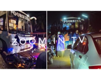 ವಿಟ್ಲ: ಬೈಕ್ ಗೆ ಬಸ್ ಡಿಕ್ಕಿ: ಸವಾರನಿಗೆ ಗಾಯ..!!