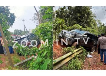 ಪುತ್ತೂರು: ಚಾಲಕನ ನಿಯಂತ್ರಣ ತಪ್ಪಿ ಕಂಬಕ್ಕೆ ಗುದ್ದಿದ ಕಾರು..!!