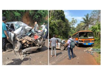 ಬಂಟ್ವಾಳ: ಬಸ್ – ಕಾರು ನಡುವೆ ಭೀಕರ ಅಪಘಾತ : ಇಬ್ಬರಿಗೆ ಗಂಭೀರ ಗಾಯ..!!!