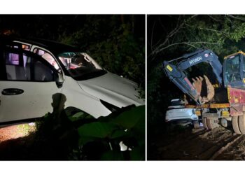 ಪುತ್ತೂರು : ಅಪಘಾತ ತಪ್ಪಿಸಲು ಹೋಗಿ ಹೊಂಡಕ್ಕೆ ಬಿದ್ದ ಕಾರು..!!