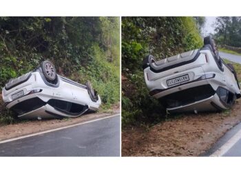 ಚಾರ್ಮಾಡಿ ಘಾಟ್ನಲ್ಲಿ ಕಾರು ಪಲ್ಟಿ : ಮೂವರು ಪ್ರಾಣಾಪಾಯದಿಂದ ಪಾರು..!