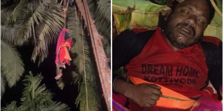 ಶೇಂದಿ ಇಳಿಸಲು ತೆಂಗಿನ ಮರವೇರಿದ್ದ ವ್ಯಕ್ತಿ ಮರದಲ್ಲೇ ಮೃತ್ಯು..!!