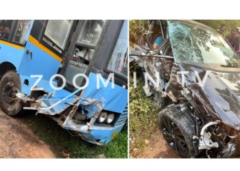 ಪುತ್ತೂರು : ಕೆ ಎಸ್ ಆರ್ ಟಿ ಸಿ ಬಸ್ ಮತ್ತು ಕಾರಿನ ನಡುವೆ ಡಿಕ್ಕಿ…!!!