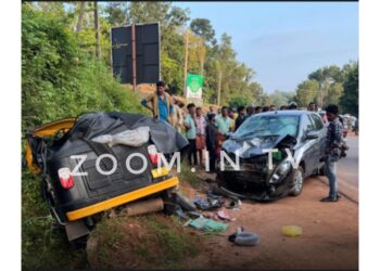 ಪುತ್ತೂರು: ಆಟೋ ರಿಕ್ಷಾ ಮತ್ತು ಕಾರಿನ ನಡುವೆ ಡಿಕ್ಕಿ…!!!